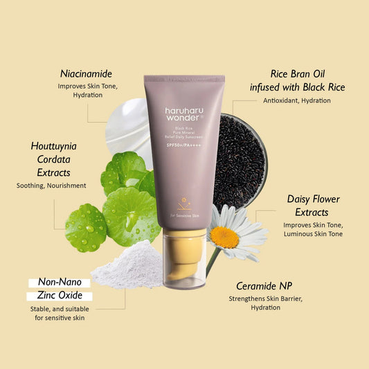 HARUHARU WONDER - Black Rice Pure Mineral Relief Daily Sunscreen SPF50+ PA++++ - 50ml